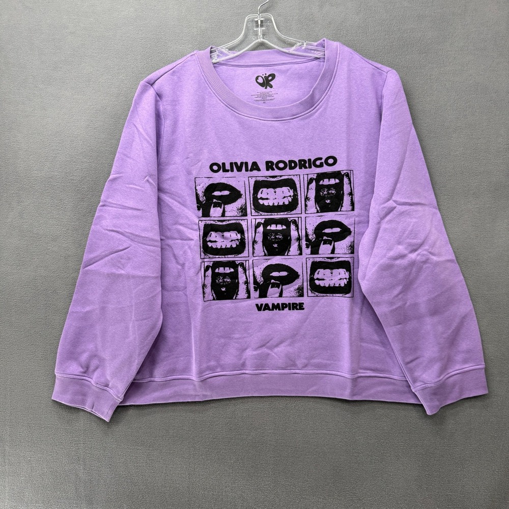 Olivia Rodrigo Vampire Purple Graphic Sweatshirt 3X GUTS Tour Merch Pullover